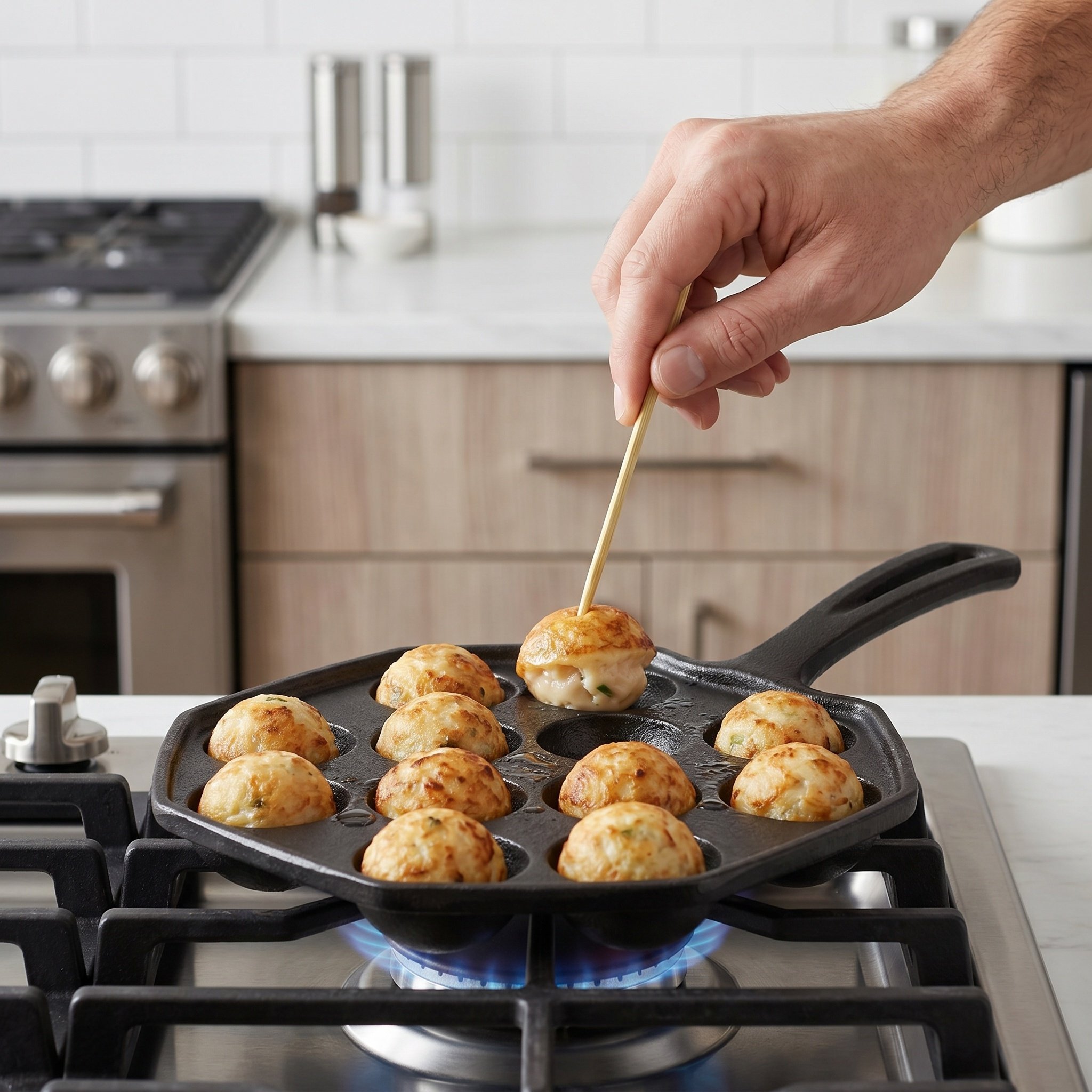 Takoyaki Grill Plate - Padella per Takoyaki con 12 stampi,