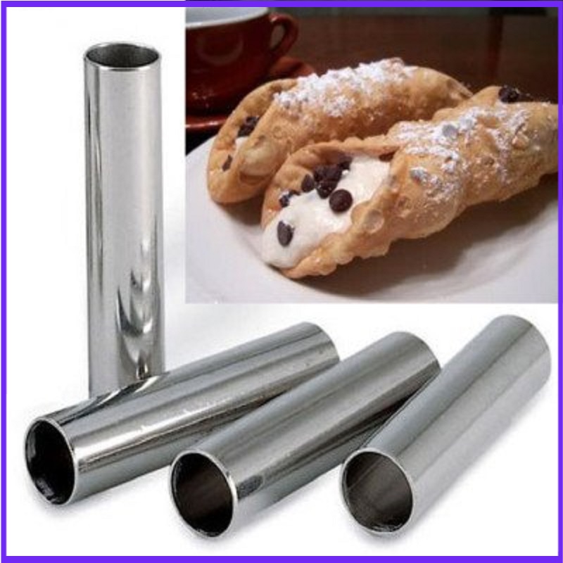 Danish Pancake Pan - Alluminum Cannoli Forms, 4 tubi/confezioni Cannolo
